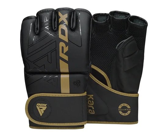 Перчатки для ММА RDX F6 KARA Matte Golden L (GGR-F6MGL-L), Цвет: Чёрный/Золотой, Размер: L