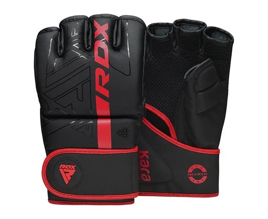 Перчатки для ММА RDX F6 KARA Matte Red L (GGR-F6MR-L), Цвет: Чёрный/Красный, Размер: L