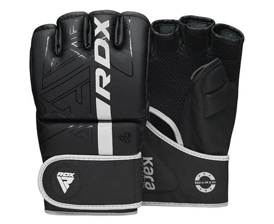 Перчатки для ММА RDX F6 KARA Matte White L (GGR-F6MW-L), Цвет: Чёрный/Белый, Размер: L