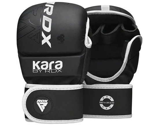 Перчатки для ММА RDX F6 KARA Matte White Plus L/XL (GSR-F6MW-L/XL+), Цвет: Чёрный/Белый, Размер: L/XL