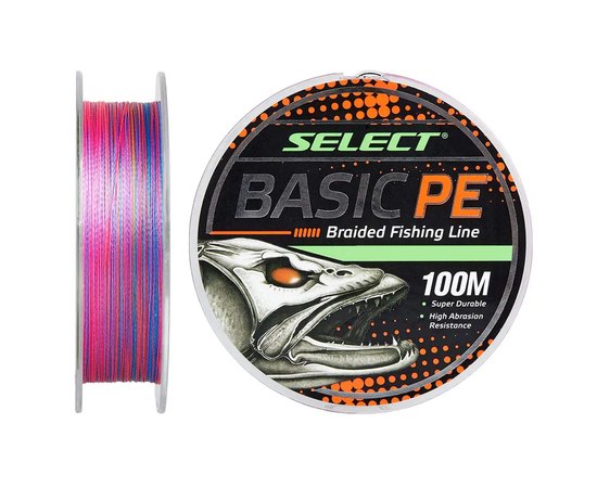 Шнур Select Basic PE Multicolor 150m 0.18mm 22lb/9.9kg (1870.30.95), Диаметр, мм: 0.18, Разрывная нагрузка, lb : 22