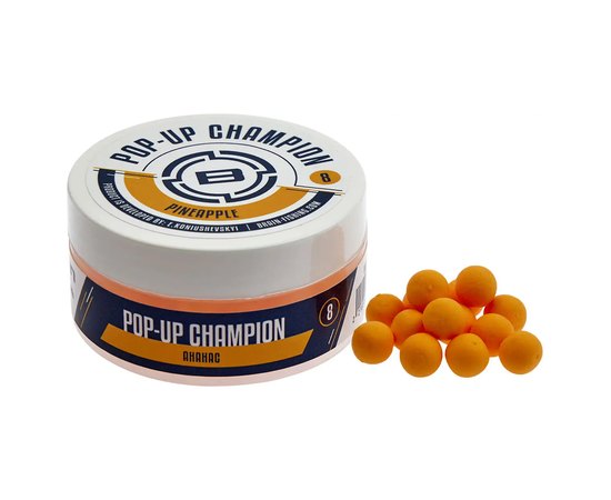 Бойли Brain Champion Pop-Up Pineapple ананас 8mm 34g (1858.21.47), Вкус : Ананас, Діаметр, мм : 8