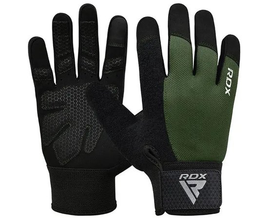 Рукавички для фітнесу RDX W1 Full Finger Army Green L (WGA-W1FA-L+), Розмір: L, Колір: Green