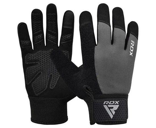 Перчатки для фитнеса RDX W1 Full Finger Plus Grey M (WGA-W1FG-M+), Размер: M, Цвет: Grey