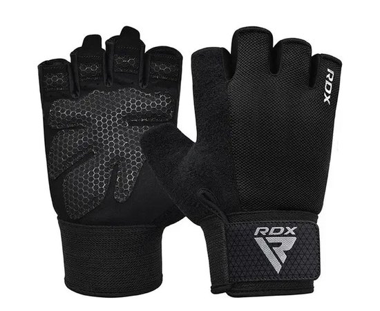 Перчатки для фитнеса RDX W1 Half Black Plus S (WGA-W1HB-S+), Размер: S, Цвет: Black