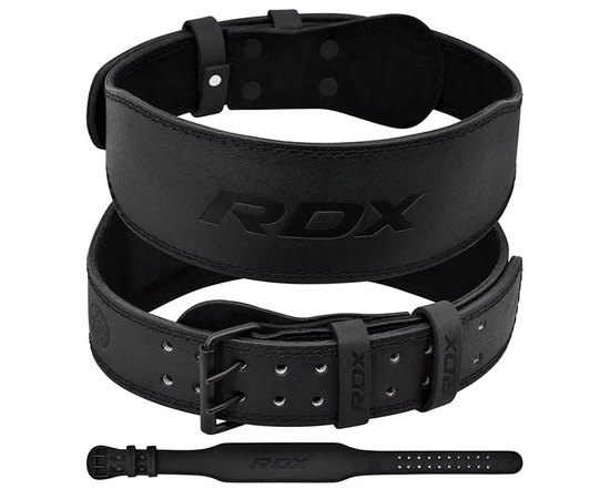 Пояс для важкої атлетики RDX 4 шкіра Full Black XL (WBS-4FB-XL), Розмір: XL