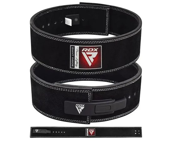 Пояс для тяжелой атлетики RDX 4 Pro Liver Buckle кожа Black Plus M (WBL-4LB-M+), Размер: M