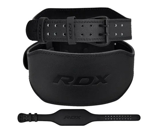 Пояс для важкої атлетики RDX 6 шкіра Full Black 2XL (WBS-6FB-2XL), Розмір: 2XL, Колір: Full Black