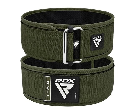 Пояс для важкої атлетики RDX RX1 Weight Lifting Belt Army Green L (WBS-RX1AG-L), Розмір: L, Колір: Green