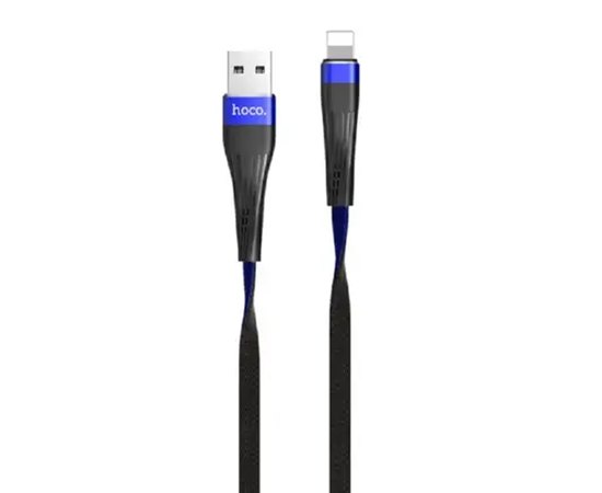 Кабель Hoco Lightning Slender U39 1.2m, 2.4A Black/Blue (000001174)