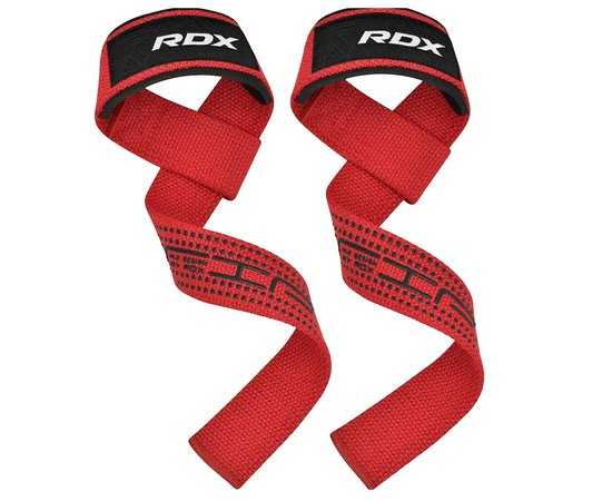 Лямки для тяги RDX S4 Gym Cotton Gel Straps Red Plus (WAC-S4R+), Цвет : Красный