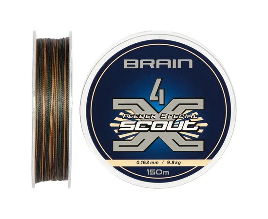 Шнур Brain Scout 4X 150m camo 0.163mm 9.8kg (1858.54.83), Діаметр, мм : 0.163