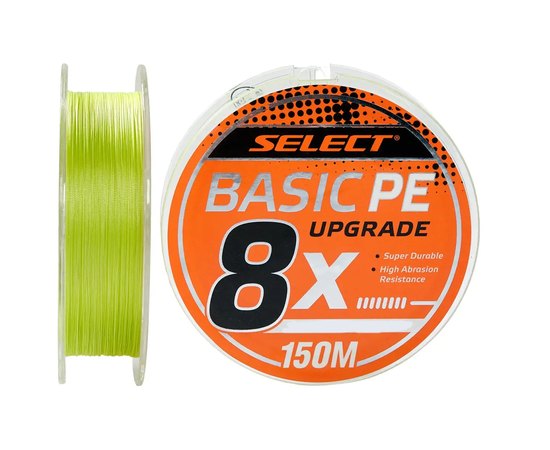 Шнур Select Basic PE 8X Light Green 150m #0.6/0.10mm 12lb/5.5kg (1870.31.37), Діаметр, мм : 0.10, Колір: Зелений