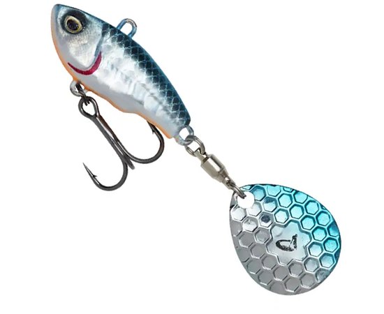 Тейл-спінер Savage Gear Fat Tail Spin 80mm 24.0g Blue Silver (77067), Колір: Blue Silver