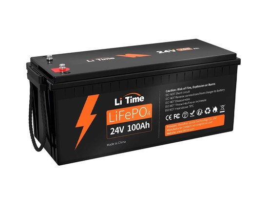 Акумуляторна батарея  LiTime 24V 100Ah (25.6V-100Ah, 2560 Вт*год, 100A BMS)