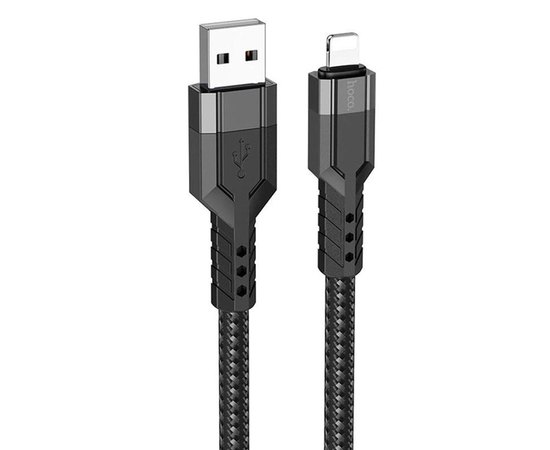 Кабель Hoco Lightning charging data cable U110 1.2m, 2.4A Black (000009304), Колір: Black