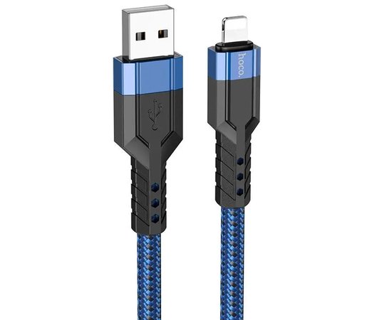 Кабель Hoco Lightning charging data cable U110 1.2m, 2.4A Blue (000009305), Колір: Blue