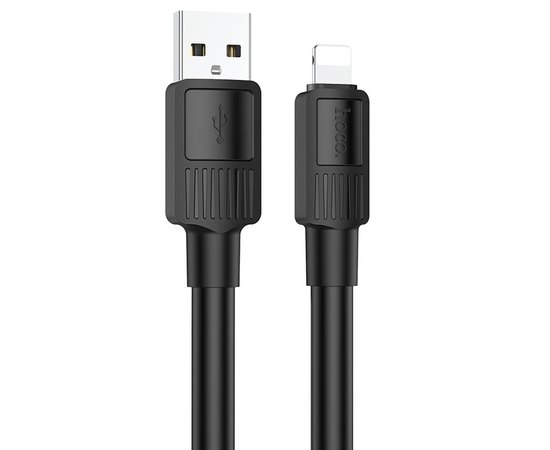 Кабель Hoco Lightning Solid charging data cable X84 1M, 2.4A Black (000009054)