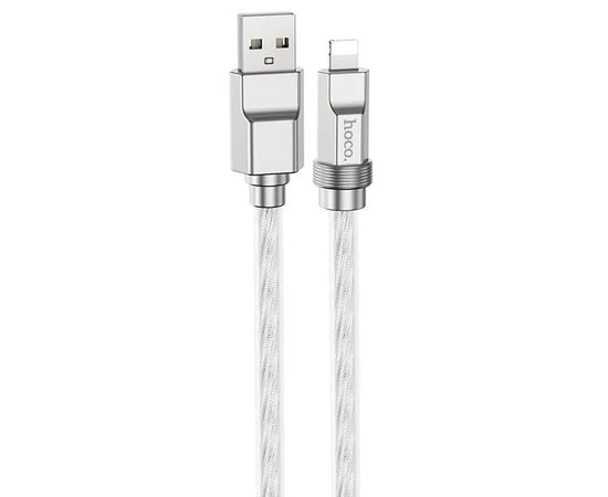 Кабель Hoco Lightning Solid silicone charging data cable U113 1.2m, 2.4A Silver (000009315)