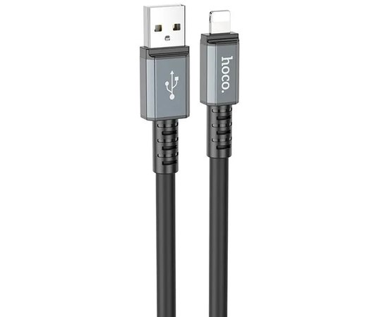 Кабель Hoco Lightning Strength charging data cable X85 1m, 2.4A Black (000009062), Колір: Black