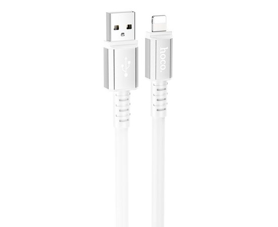 Кабель Hoco Lightning Strength charging data cable X85 1m, 2.4A White (000009063), Цвет: White