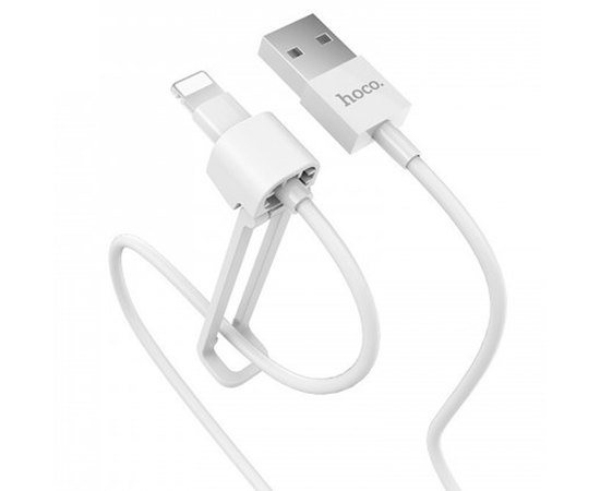 Кабель Hoco Lightning with holder X31 1m, 2.1A White (000003116)