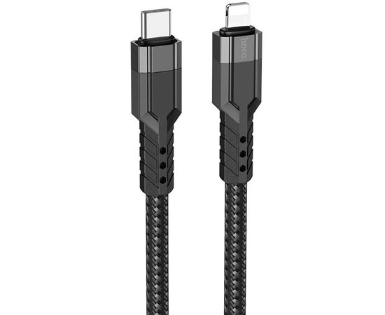 Кабель Hoco Type-C to Lightning charging data cable U110 1.2m, 20W, 3A Black (000009302), Цвет: Black