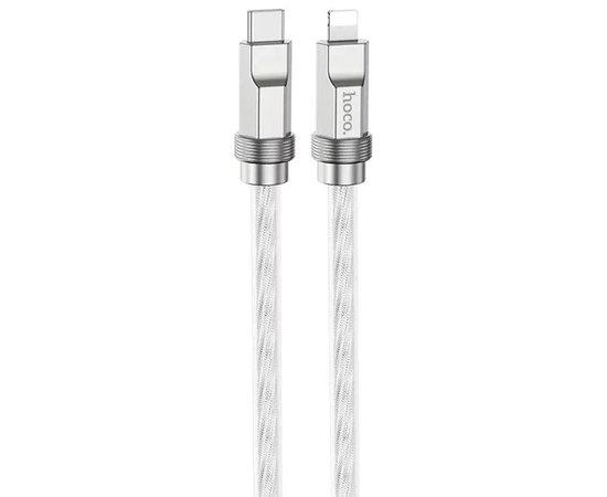 Кабель Hoco Type-C to Lightning Solid PD silicone charging data cable U113 1.2m, 20W, 3A Silver (000009314)