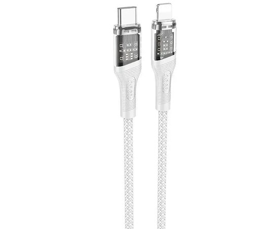 Кабель Hoco Type-C to Lightning Transparent Discovery Edition PD charging data cable U111 1.2m, 20W Grey (000009312)