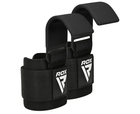 Гаки для тяги на зап'ястя RDX W5 Gym Hook Strap Black Plus (WAN-W5B+), Колір: Black