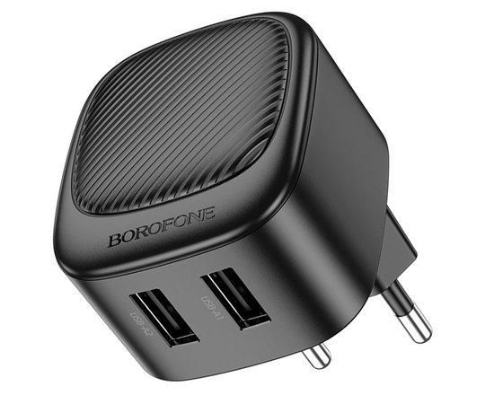 Зарядное устройство Borofone Special dual-port charger BAS21A 2USB, 10.5W/2.1A Black (000010406), Цвет: Black