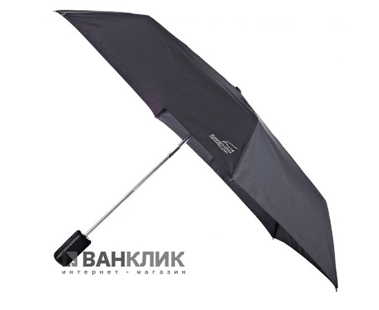 Зонт EUROSchirm Super flat leather umbrella black 3034-CBL/SU18117