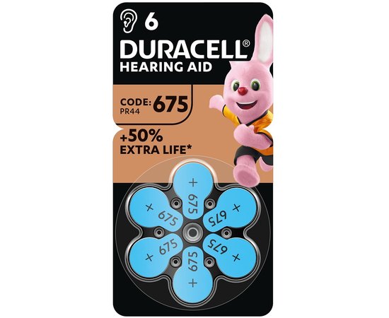 Батарейка Duracell HA 675 PR44 6 шт (6453350)