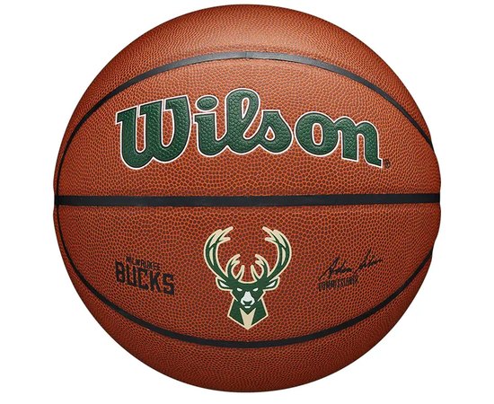 Мяч баскетбольный Wilson NBA Team Composite BSKT MIL Bucks 295 size 7 (WTB3100XBMIL)