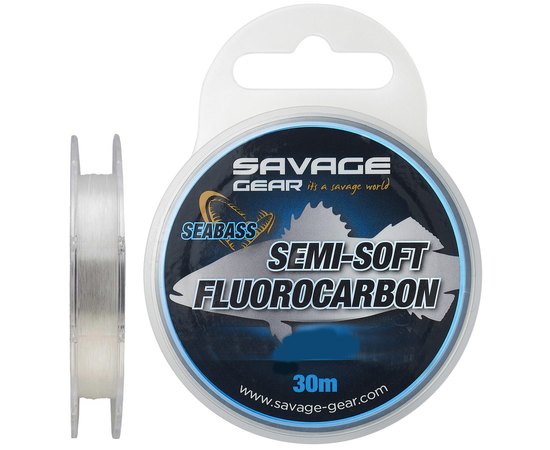 Флюорокарбон Savage Gear Semi-Soft Seabass 30m 0.29mm 4.79kg Clear (74485), Диаметр, мм: 0.29, Разрывная нагрузка, lb : 10.6