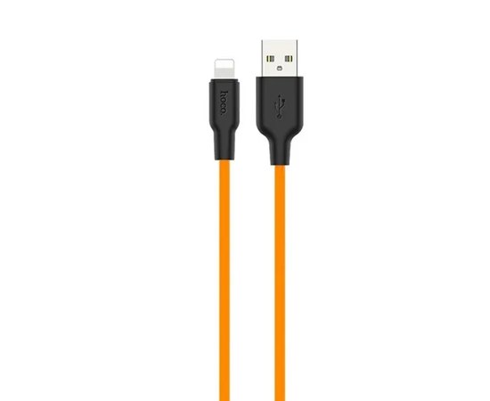 Кабель Hoco Lightning Silicone X21 Plus 1m, 2.4A Black/Orange (000008085), Цвет: Black/Orange