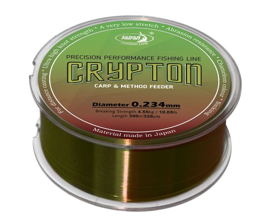 Ліска Katran Crypton Carp & Method Feeder 300m хамелеон 0.234mm 10.05lb/4.55kg (4262389020130), Розривне навантаження, lb: 10.5, Розмотка, м : 300 м