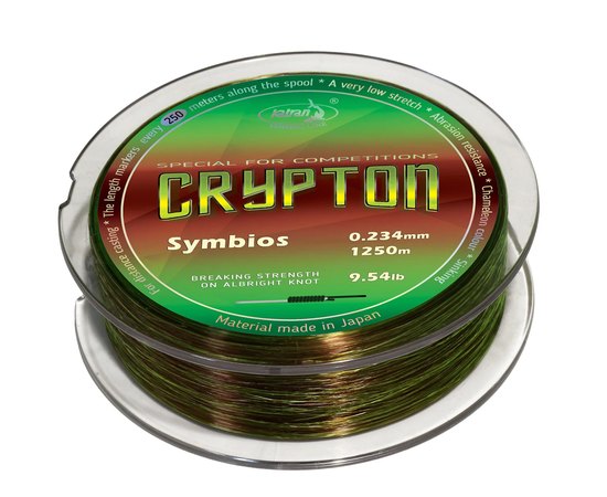 Леска Katran Crypton Symbios 1250m neon/brown 0.234mm 9.05lb/3.43kg (2500000214110), Разрывная нагрузка, lb : 9.05, Размотка, м : 1250