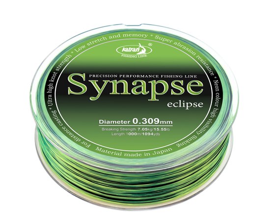 Леска Katran Synapse Eclipse 1000m neon/black 0.309mm 15.55lb (2500000208218), Диаметр, мм: 0.309 мм, Разрывная нагрузка, lb : 15.55