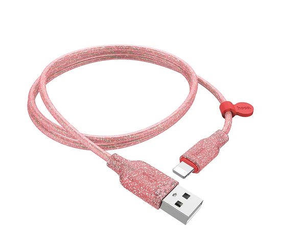 Кабель Hoco Lightning Star Galaxy Silicone U73 1.2m, 2.4A Pink (000003955), Колір: Pink