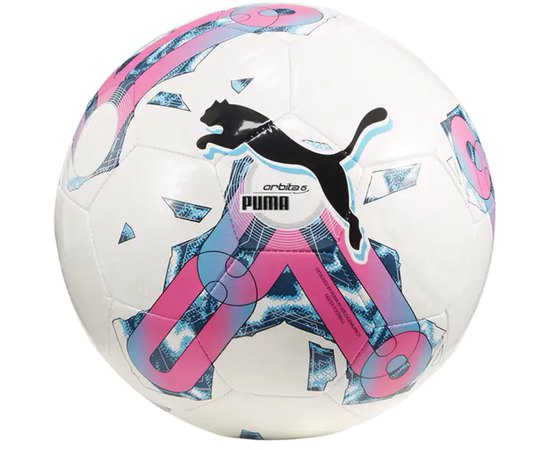 М'яч футбольний Puma Orbita 6 MS 430 білий/рожевий/мультиколор size 5 (083787-10)