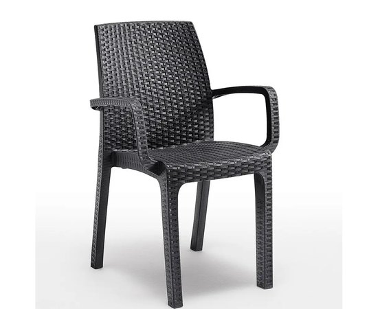 Стілець садовий пластиковий Bica Verona armchair графіт (8003723491935), Колір: Графит