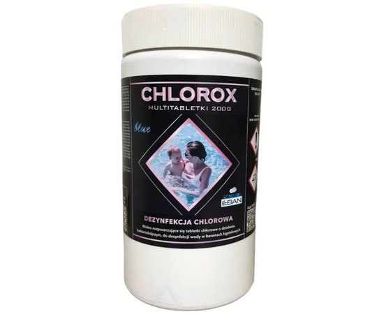 Таблетки для басейну CHLOROX BLUE TABS багатофункціональні 50 шт/уп 1 кг (1 таблетка 20 г), Количество таблеток в упаковке: 50 шт., Вага таблетки: 20 г, Вага упаковки: 1000 г