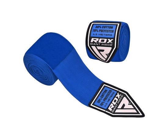 Бинти боксерські RDX WX Professional Boxing Hand Wraps Blue 4.5 м (HWX-RU), Колір: Blue