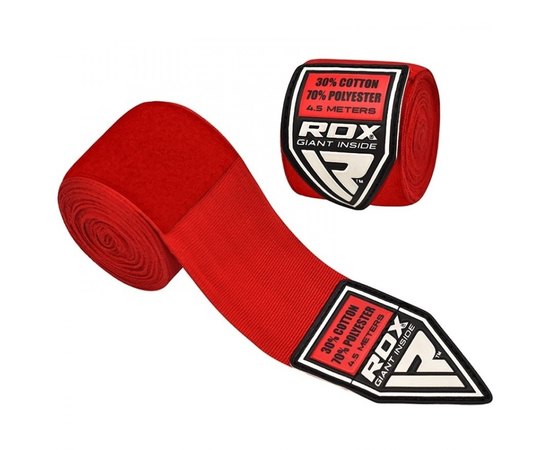 Бинти боксерські RDX WX Professional Boxing Hand Wraps Red 4.5 м (HWX-RR), Колір: Red