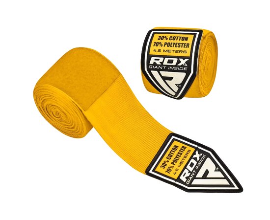 Бінти боксерські RDX WX Professional Boxing Hand Wraps Yellow 4.5 м (HWX-RY), Колір: Yellow