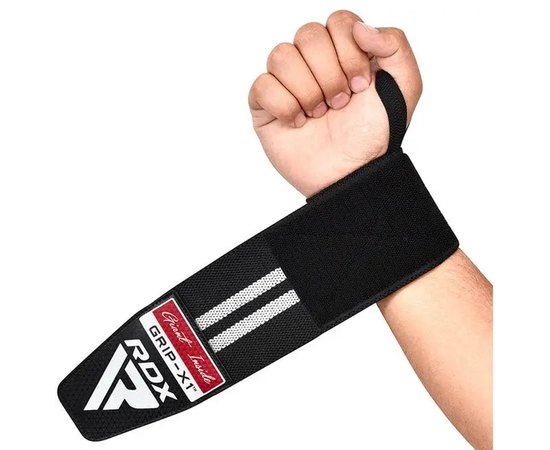 Бинты для запястий RDX Gym Wrist Wrap R11 Black/White (WAH-WR11BW), Цвет: Black/White