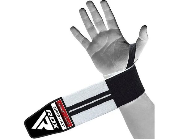 Бiнти для зап'ясть RDX W2 Gym Wrist Wraps Black/White Plus (WAH-W3W+)