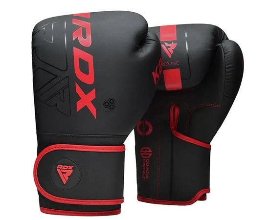 Боксерські рукавички RDX F6 Kara Matte Red 8 ун. (BGR-F6MR-8OZ), Колір: Чорний/Червоний, Вага: 8 унцій