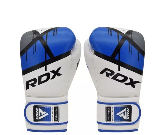 Боксерские перчатки RDX F7 Ego Blue 14 ун. (BGR-F7U-14oz), Цвет: Белый/Синий, Вес: 14 унций